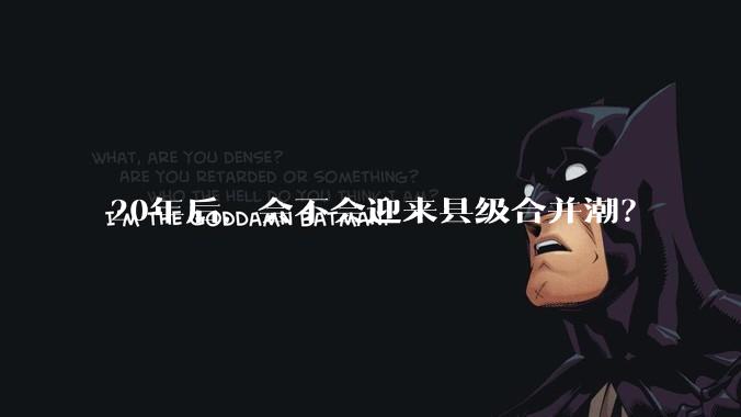 20年后，会不会迎来县级合并潮？